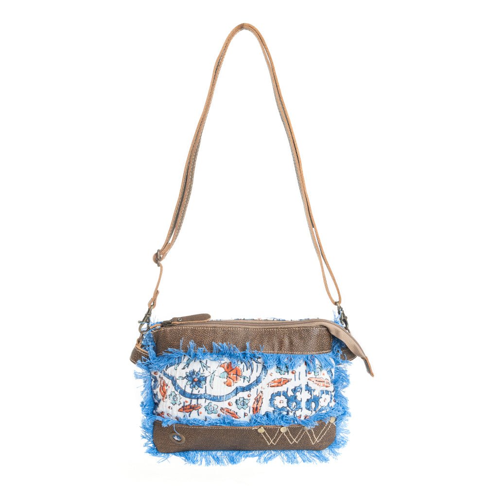 Whispers of azure wildflowers Small Crossbody Bag - Image 2