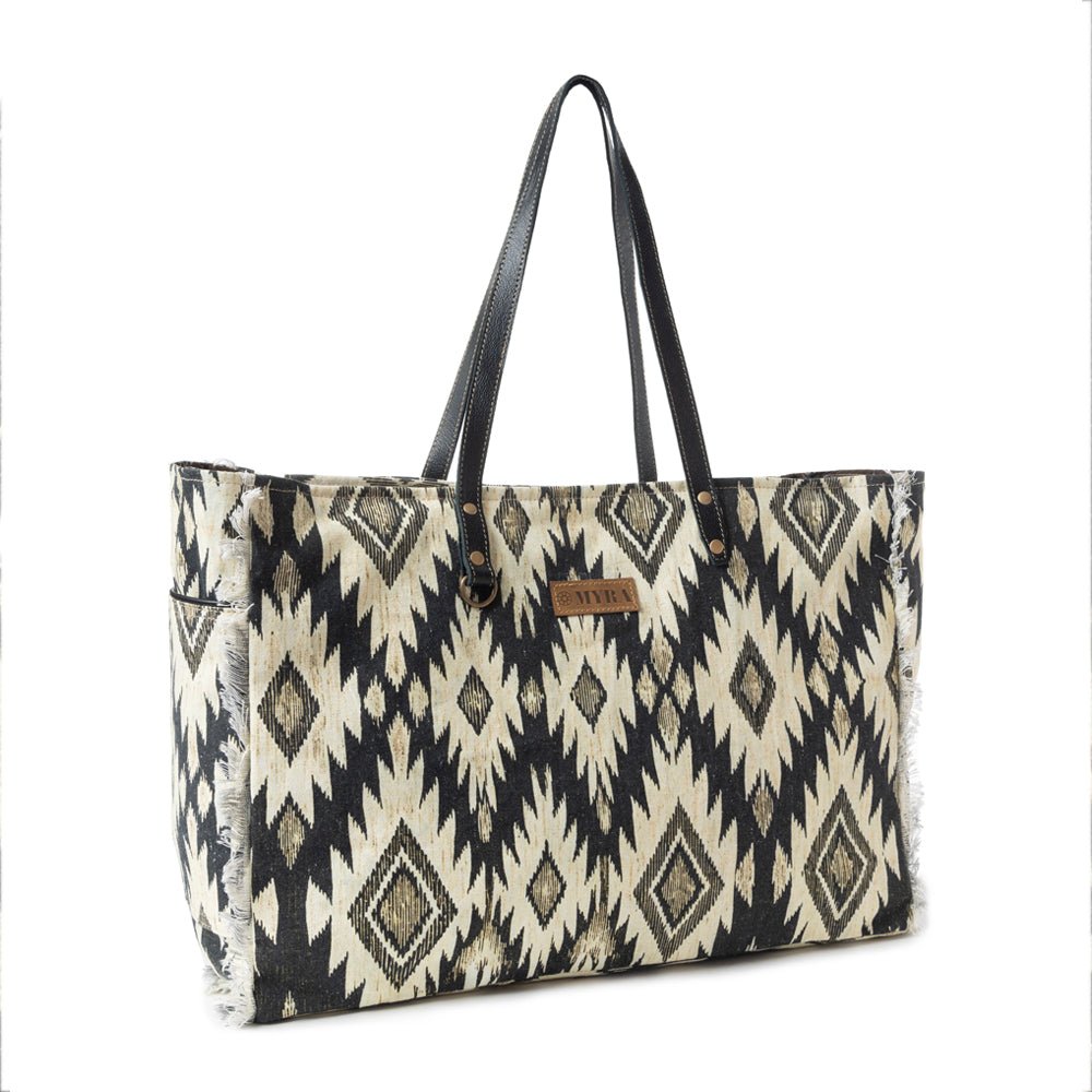 Tribal Spirit Adventure Weekender Bag In Black & White - Image 2