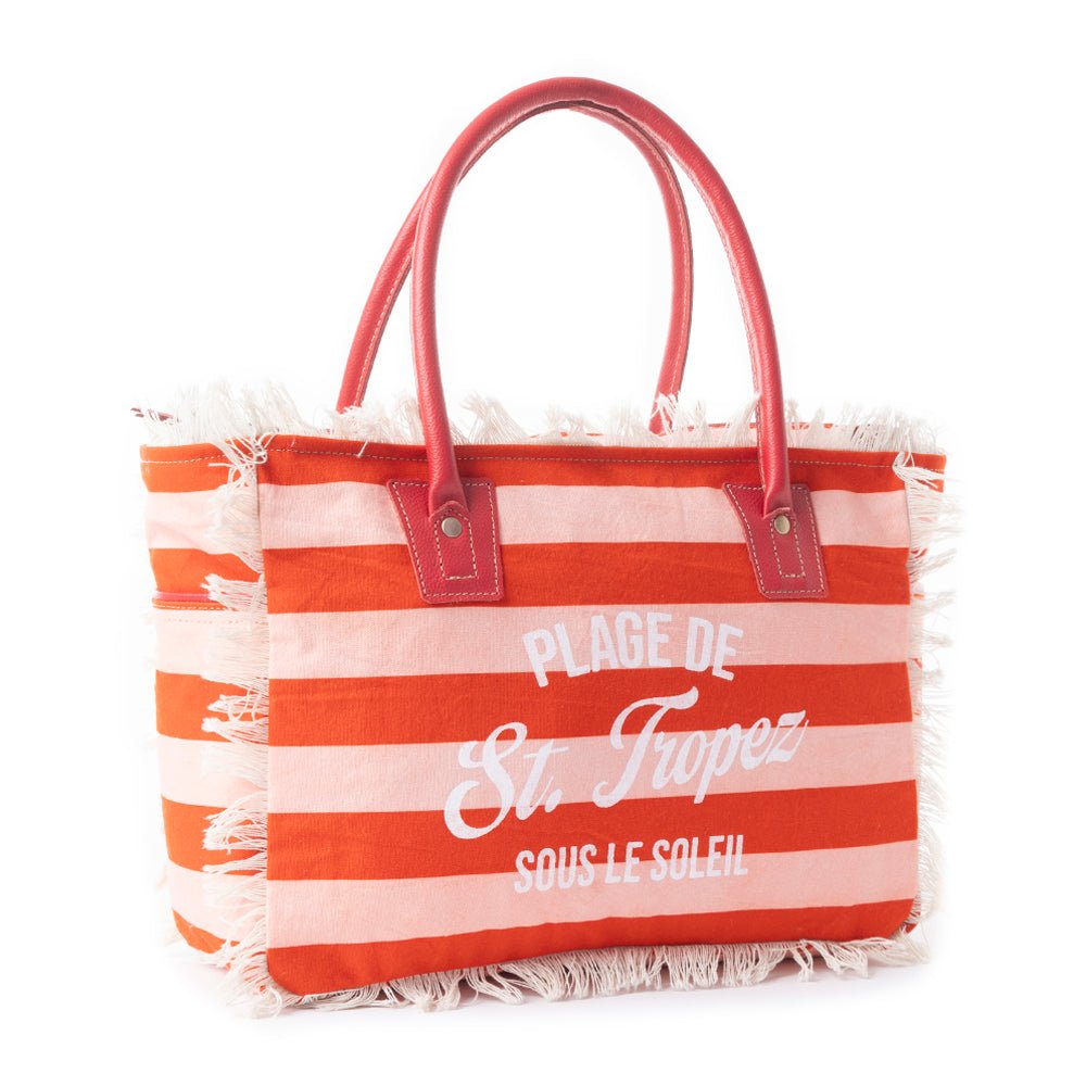 Saint Tropez Tote Bag In Red - Image 2
