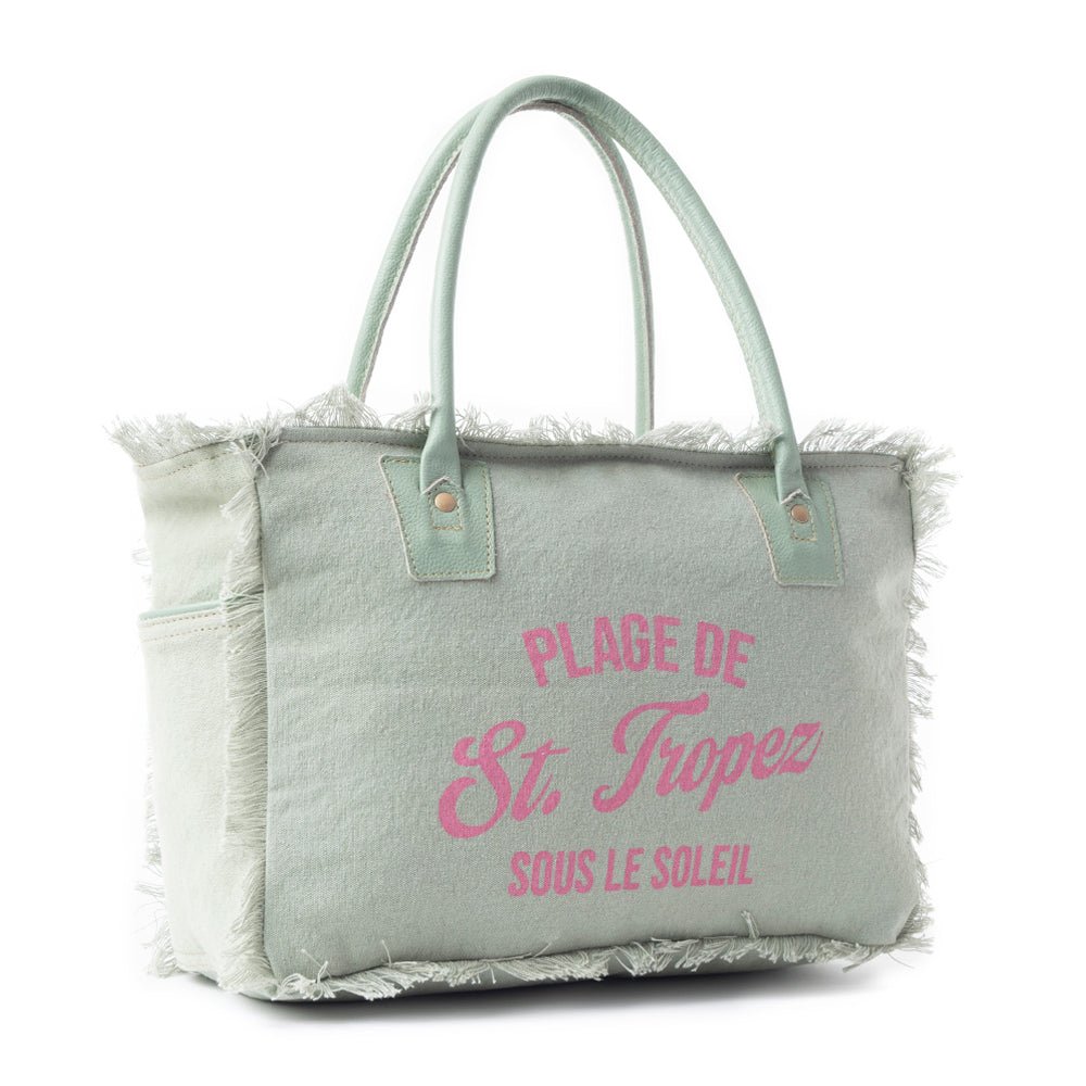 Saint Tropez Tote Bag In Light Green - Image 2