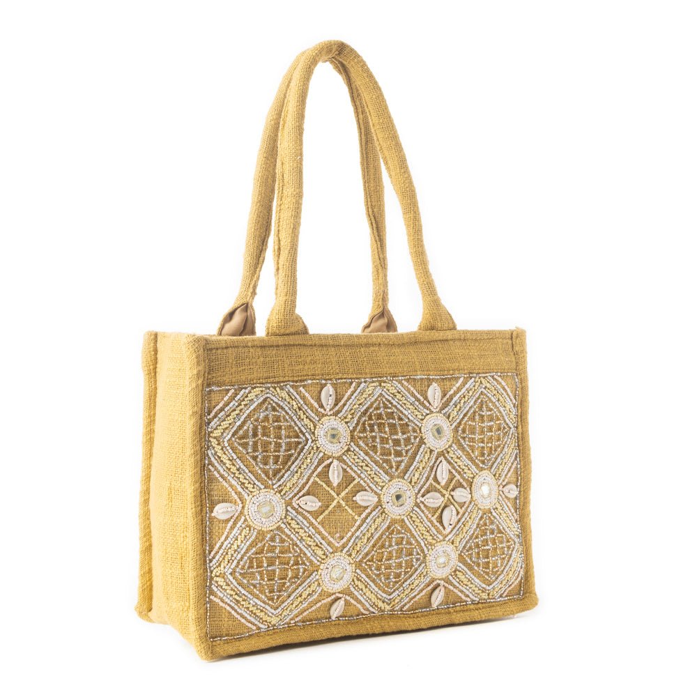 Gypsy Lace Canvas Bag in Yellow - Image 2