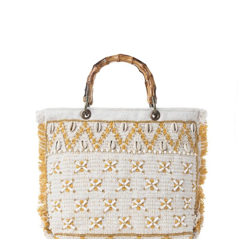 Myra Sunset Creek Embroidered Small Bag in Coastal White