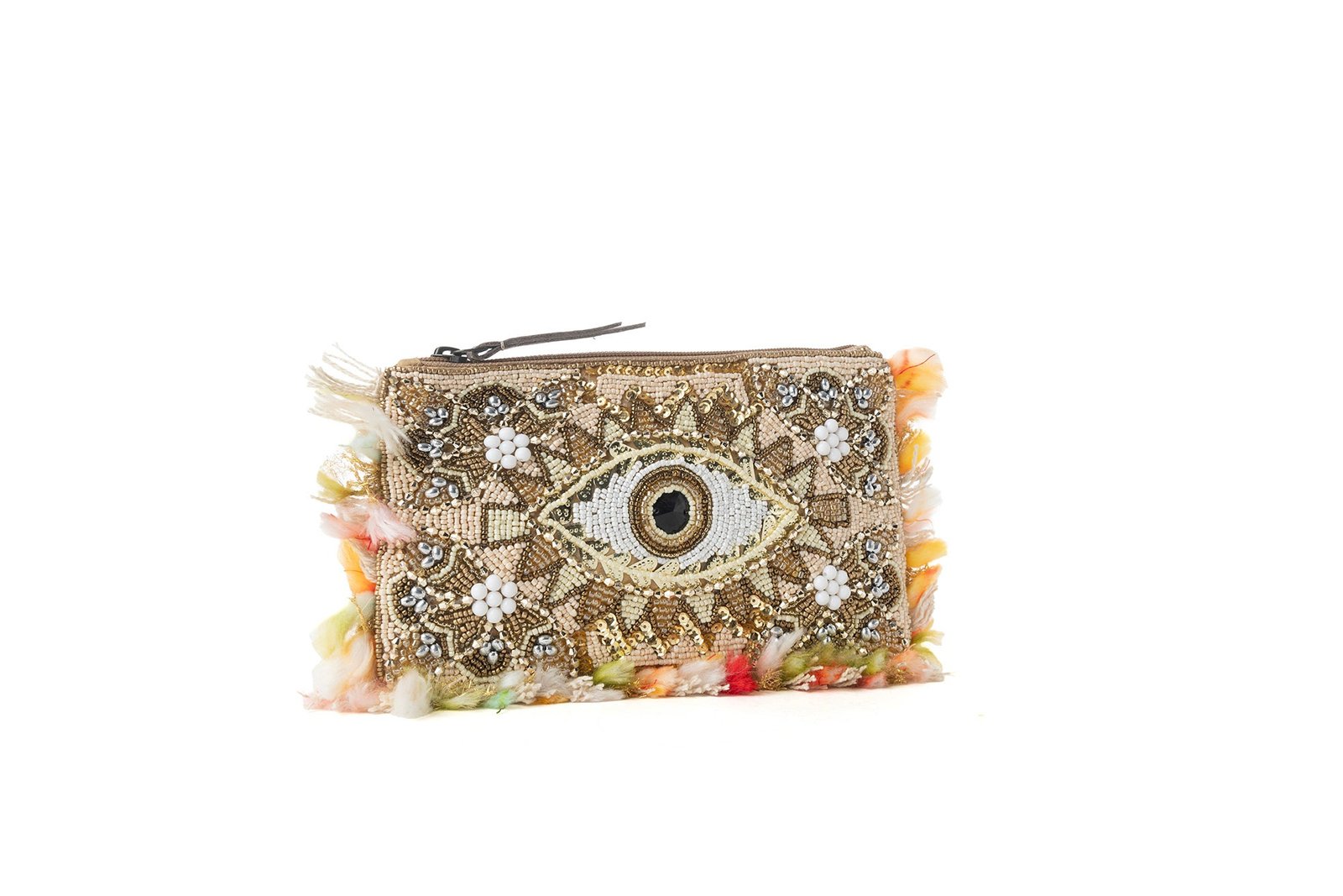 Myra Eye of the Storm Beaded Pouch in Gold Gaze - Image 2
