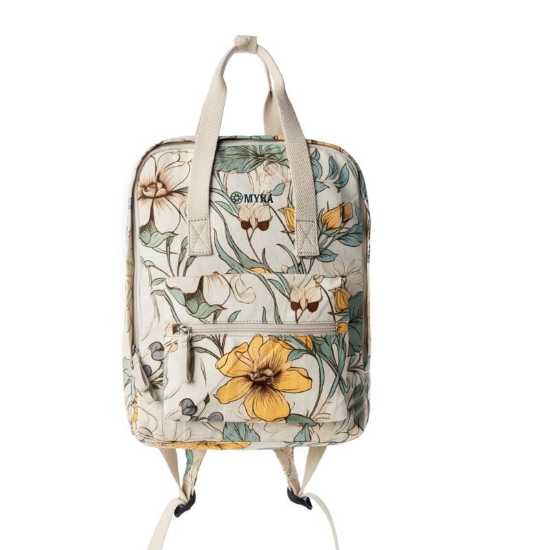 Myra Pine Meadow Cotton & Leather Crossbody Bag in Ivory