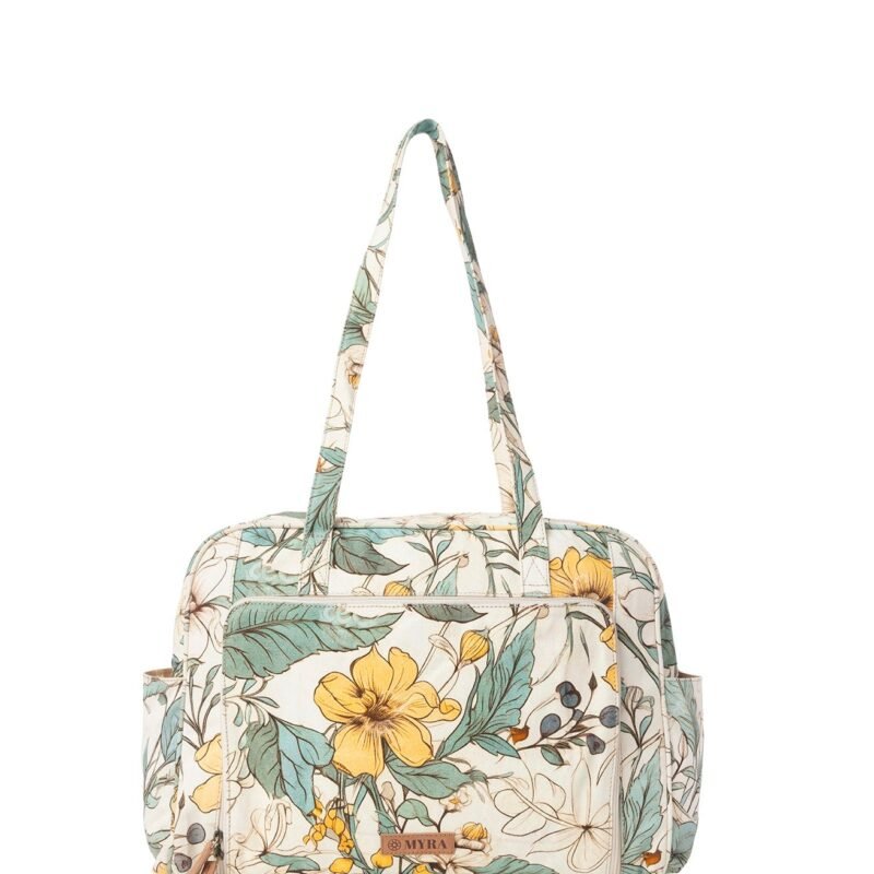 Myra Sunnyfield Cotton Diaper Bag in Ochre Fern