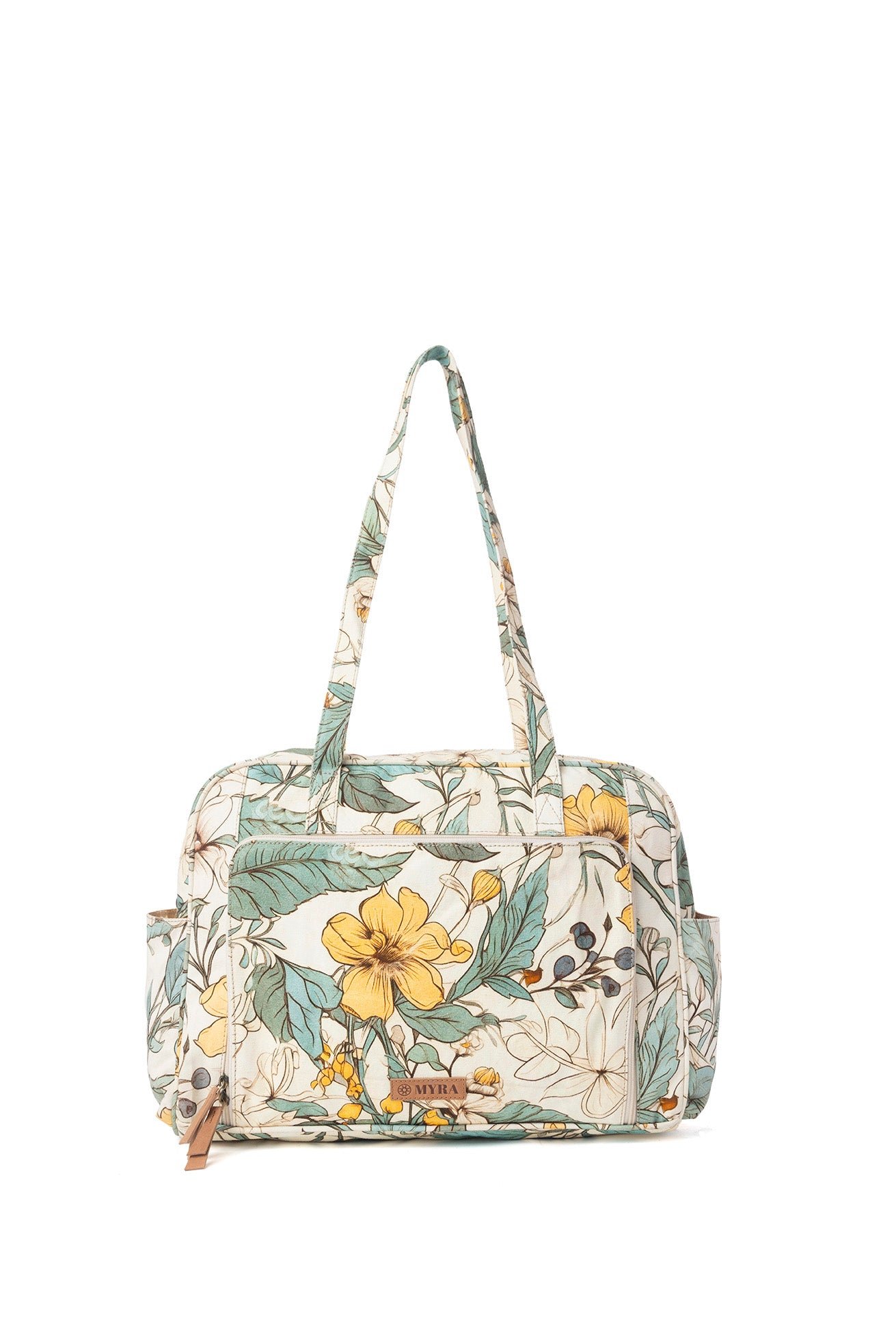 Myra Sunnyfield Cotton Diaper Bag in Ochre Fern