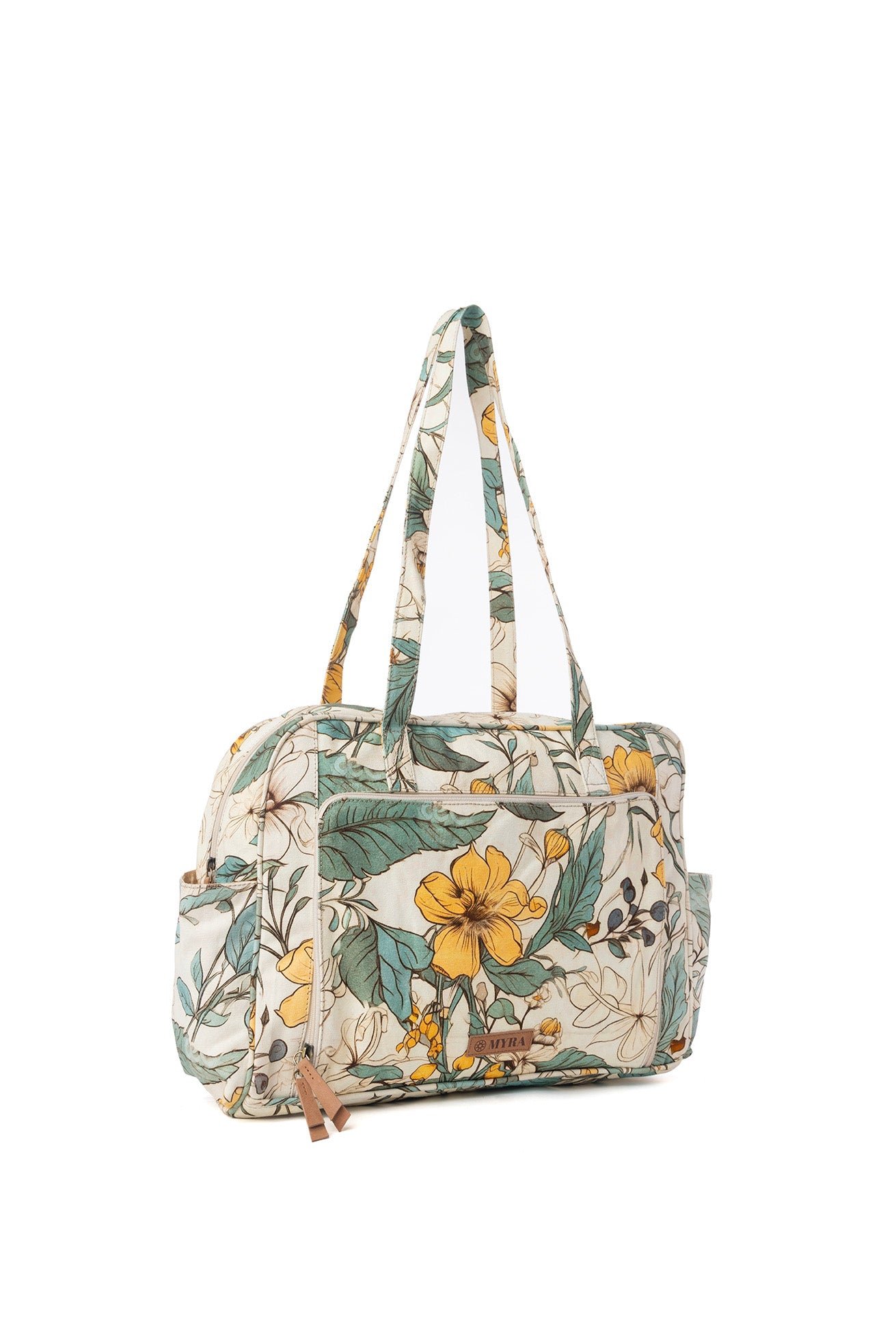 Myra Sunnyfield Cotton Diaper Bag in Ochre Fern - Image 2