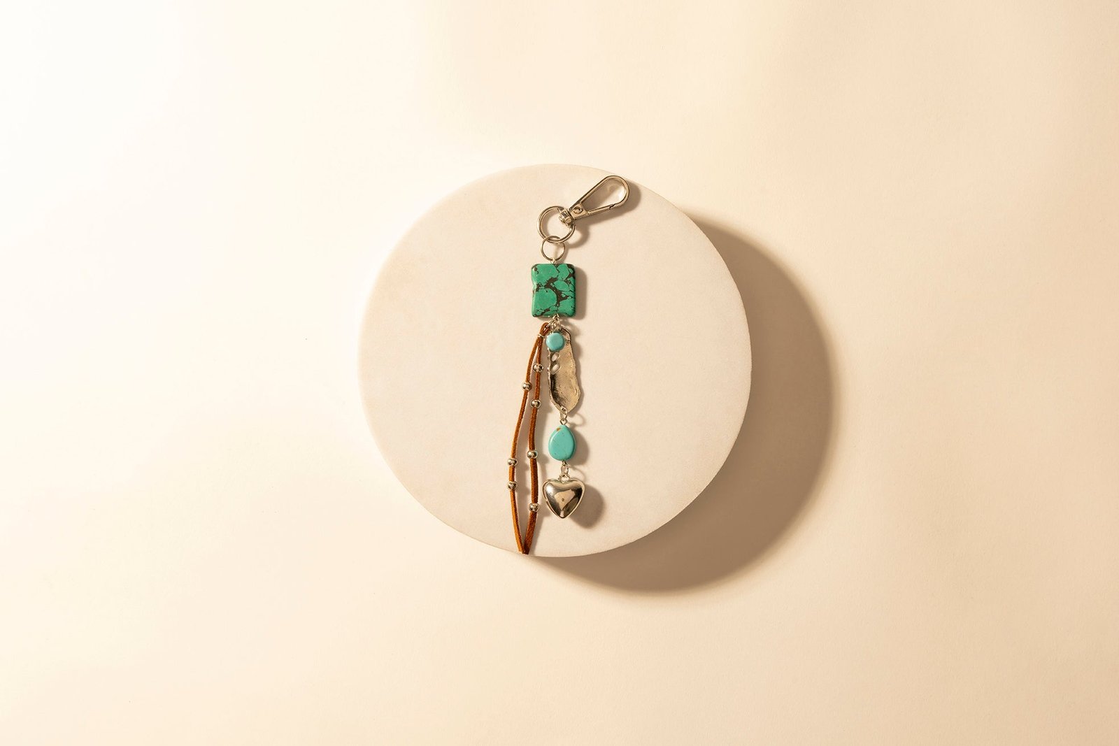 Myra Longhorn Charm Keychain in Desert Turquoise