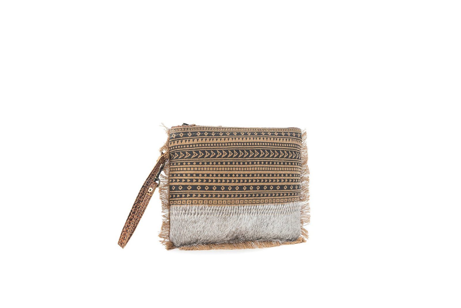 Myra Trailmark Western Wristlet for Women in olive with hairon detail - Image 2
