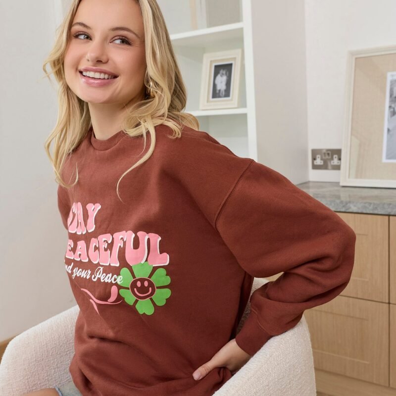 Stay Peaceful Oversized Sweatshirt